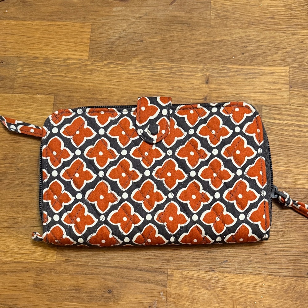 Vera Bradley Black and Orange Patterned Wallet